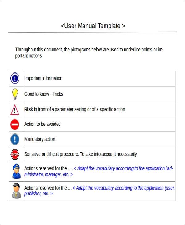 How to write user manual template free